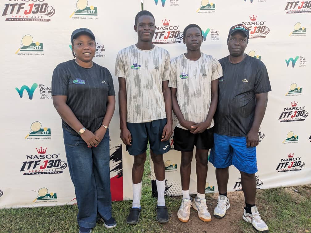 AllONDECK players at the NASCO ITF J30 Abuja 2026 Junior Tennis Tournament